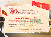 MDI CHEMICAL - THÔNG BÁO LỊCH NGHỈ LỄ QUỐC KHÁNH