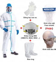 Bộ quần áo bảo hộ phòng chống dịch cấp độ 3 (kèm phụ kiện)